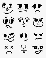 Face character with difference expression set