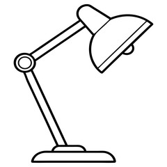 A simple line drawing of an adjustable desk lamp