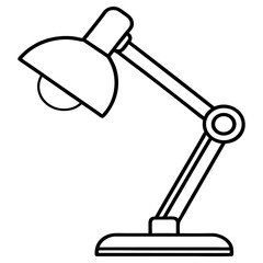 A simple line drawing of an adjustable desk lamp