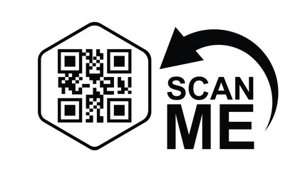 Scan QR code icon. Digital scanning qr code. QR code scan for smartphone. Scan Here text on top of the qr code