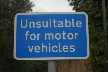 Stoney Middleton, The Peak District, England – January 21 2025: Road sign warning of...
