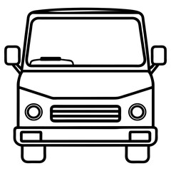 Front view of a compact car outline, ready for the road