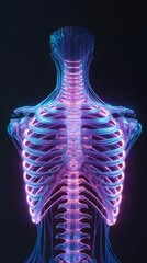Detail of a glowing ribcage bodysuit