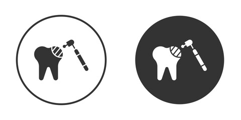 Tooth filling icon, symbol, Vector pictogram. Simple element illustration.