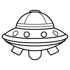Flying saucer ufo illustration isolated on white background