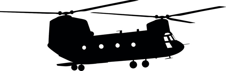 Chinook Helicopter vector silhouette design