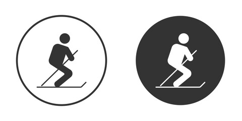 Skii icon, symbol, Vector pictogram. Simple element illustration.
