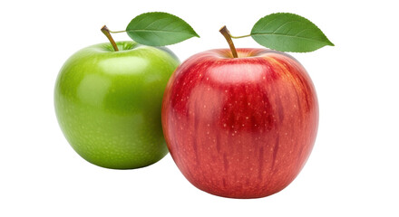 Isolated Green and Red Apples