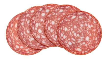Isolated salami slices group