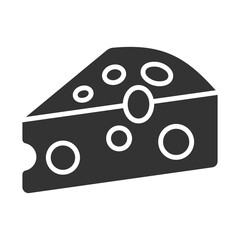 Cheese Icon Glyph Style. Vector Illustration Design