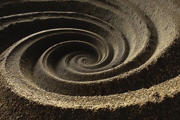 Abstract brown sand spiral vortex texture aesthetic  
