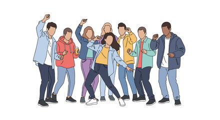 Obraz premium A diverse group of young people enjoying a lively dance celebration together