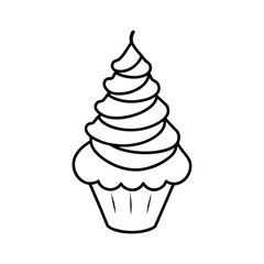 christmas tree cupcake with green frosting on white background 