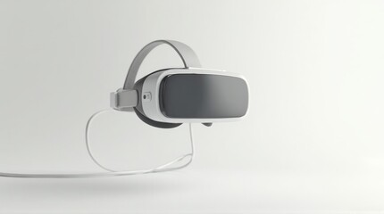 Obraz premium Virtual Reality Headset White Modern Technology on White Background