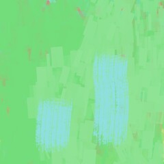 Abstract brushstrokes of green and blue in a modern art composition. The artwork creates a visually interesting and eye-catching effect.