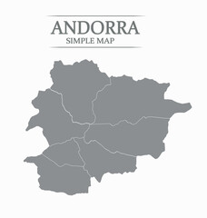 Obraz premium High‑Resolution Andorra Vector Map – States, Borders & Regions