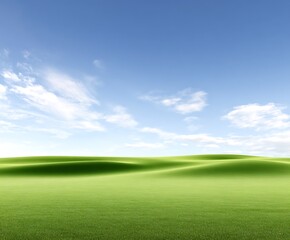 Fototapeta premium Green hills under a bright blue sky