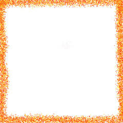 An orange glittery frame with a lot of space for text or graphics