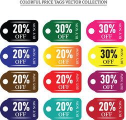 colourful Price Tags Vector Collection