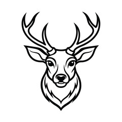 deer head mascot logo on white background