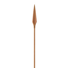 Photo of wooden spear isolated on transparent background