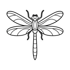 dragonfly coloring page on white background