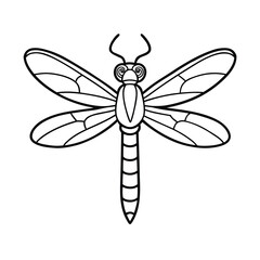 dragonfly coloring page on white background