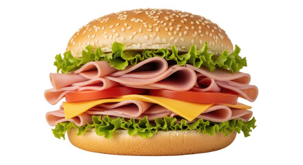 Isolated Ham and Cheese Sandwich