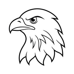eagle head coloring page on white background