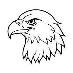 eagle head coloring page on white background