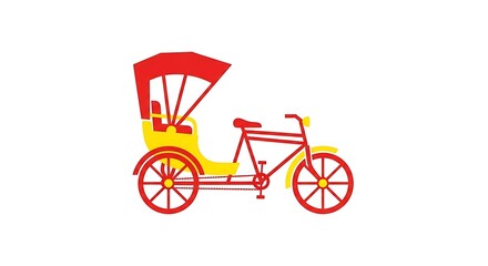 Illustration of rickshaw transportation vehicle bicycle travel asia asian tricycle design