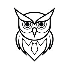 elegant owl head mascot on white background