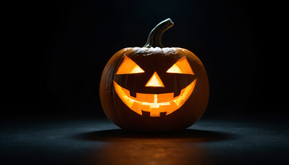 Glowing Jack-o&rsquo;-Lantern in the Dark
