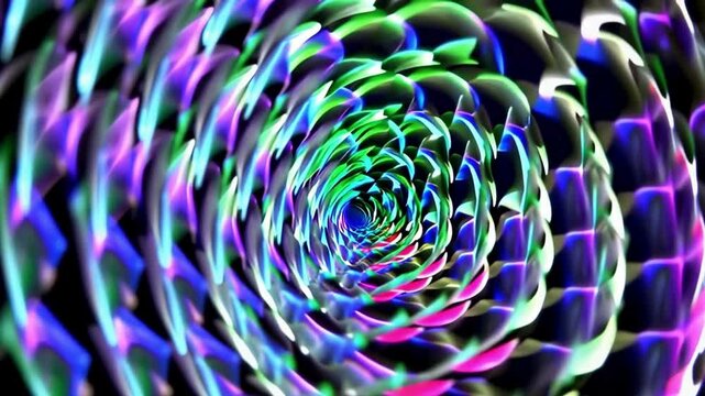 Glowing prismatic spiral—hypnotic, futuristic, and vibrant. Perfect for tech branding, meditation apps, sci-fi visuals, and digital transformation campaigns.