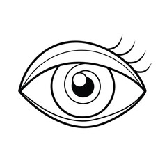 eye coloring page on white background