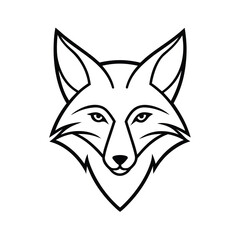 fox head mascot logo on white background