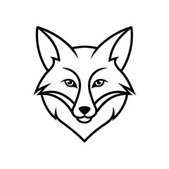 fox head mascot logo on white background