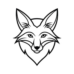 fox head mascot logo on white background