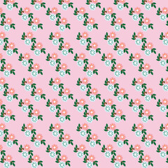 Floral pattern of small flowers and leaves for fabric	
