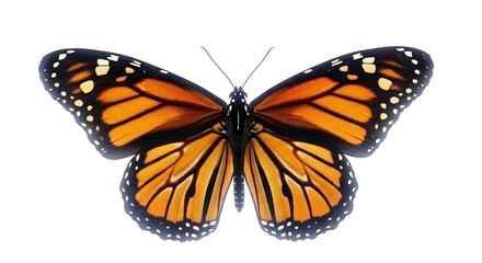 Fototapeta premium Closeup monarch butterfly orange wings insect nature wildlife lepidoptera antennae invertebrate