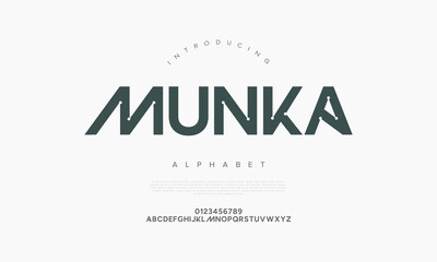 Modern techno-inspired font featuring dot-linked details and strong letter presence