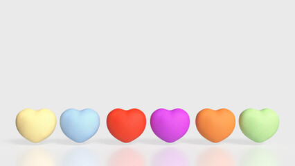The Multi Color Heart for Health or Love concept 3d Rendering