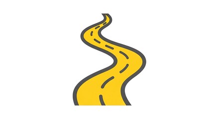 Illustration road trip travel highway journey yellow path route adventure destination way