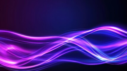 Naklejka premium Abstract Flowing Neon Waves Background