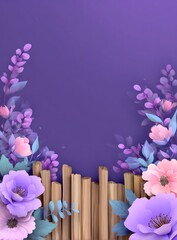 Floral Arrangement on Purple