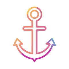Fototapeta premium Colorful gradient anchor symbol in flat design style 
