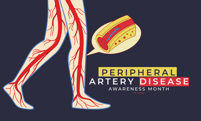 Peripheral Artery Disease Awareness Month. leg Design, Peripheral Artery Concept Design Background. 