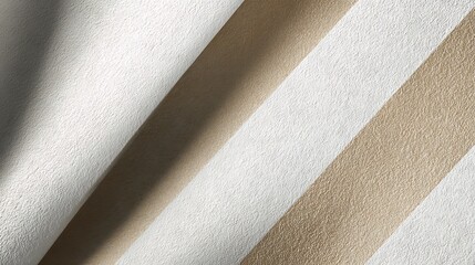 Textured diagonal stripes of cream and tan fabric image