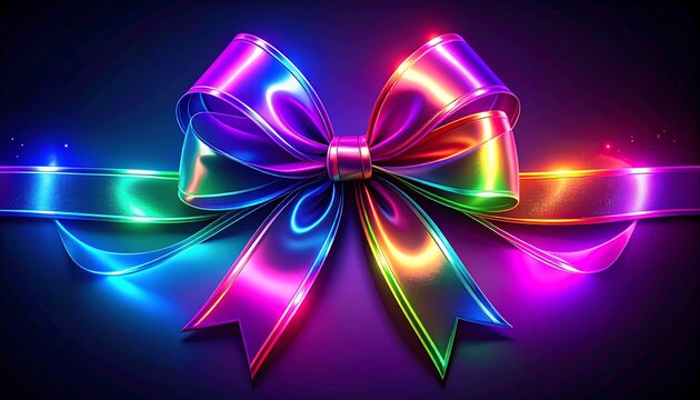 Colorful ribbon in neon colors - Powered by Adobe