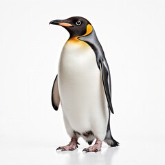 Fototapeta premium Emperor Penguin's Regal Pose: A majestic emperor penguin, a symbol of Antarctic majesty, stands proudly, captured with exquisite detail, its sleek plumage a testament to nature's artistry.